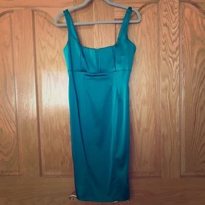 Calvin Klein Teal Satin Cocktail Dress